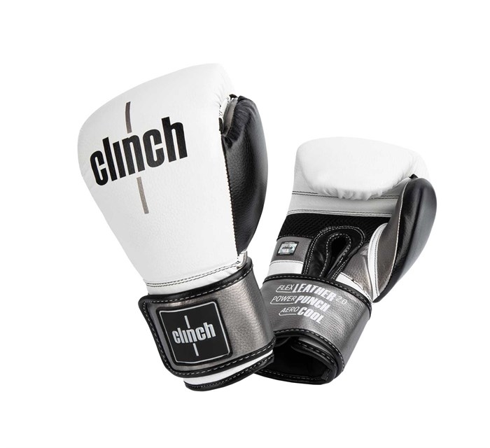 Перчатки боксерские Clinch Punch 2.0  бело-черно-бронзовые (вес 10 унций) - фото 15015