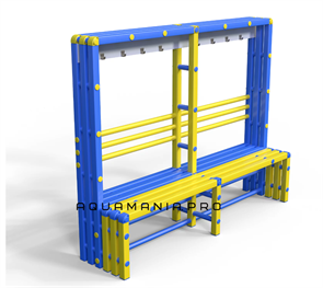 Скамья - вешалка (вариант 13) Односторонняя (2000х500х1700 мм)