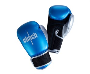 Перчатки боксерские Clinch Kids  сине-серебристые (вес 6 унции)
