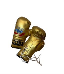Сувенирные боксерские перчатки AIBA золотые (6*13см) AG-1008a
